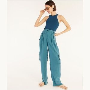 10. J.Crew Full-length cupro cargo pant